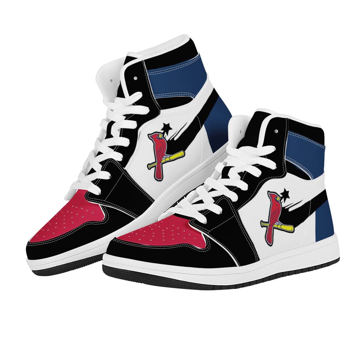 Women's St. Louis Cardinals High Top Leather AJ1 Sneakers 002